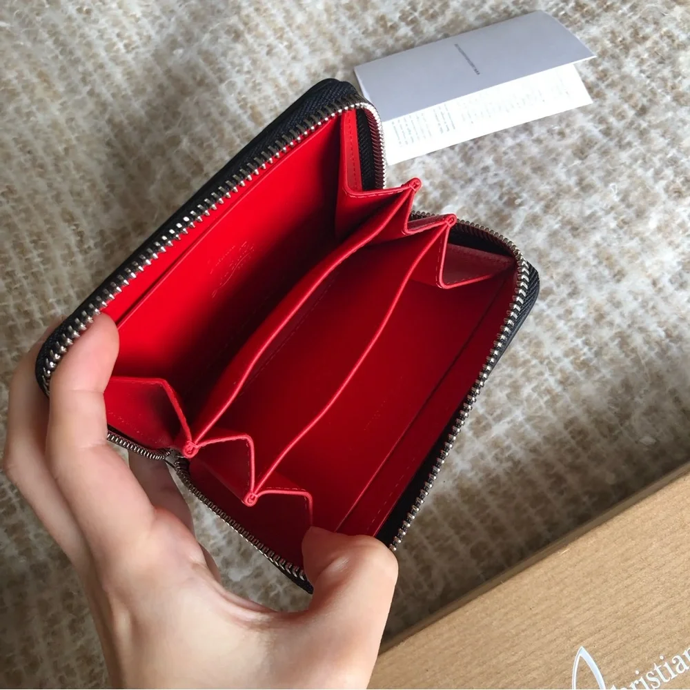 Christian Louboutin Panettone White Leather Stud Small Coin Purse Wallet - Picture 5 of 15